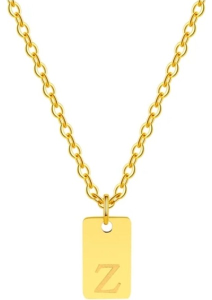 Minimalist Harfli Çelik Kolye - 316L Cerrahi Çelik Kolye - Harfli Kolye
