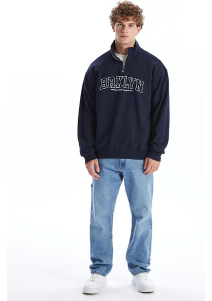 Xsıde Dik Yaka Uzun Kollu Baskılı Erkek Sweatshirt fiyatları