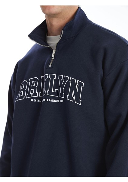 Xsıde Dik Yaka Uzun Kollu Baskılı Erkek Sweatshirt modelleri