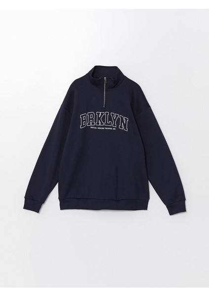 Xsıde Dik Yaka Uzun Kollu Baskılı Erkek Sweatshirt indirimleri