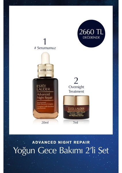 Advanced Night Repair Yoğun Gece Bakımı 2'li Set - Serum 20ml + Overnight Treatment 7ml