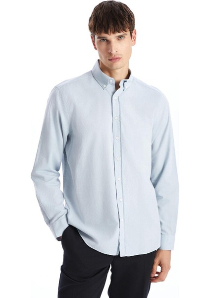 Southblue Slim Fit Uzun Kollu Armürlü Erkek Gömlek