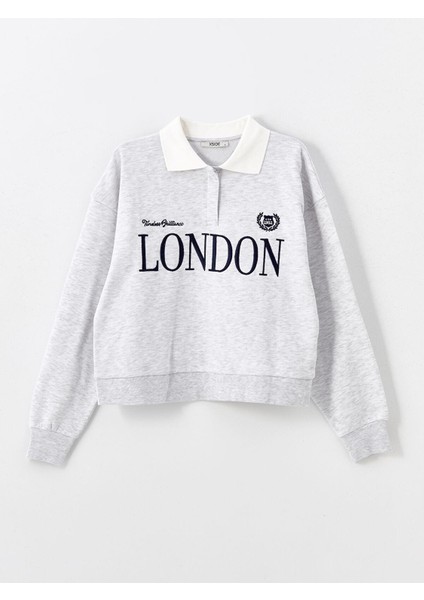 Xsıde Polo Yaka Nakışlı Oversize Kadın Sweatshirt indirimleri