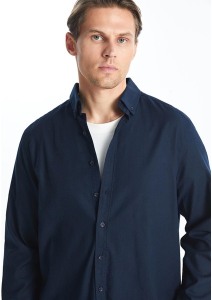 Southblue Slim Fit Uzun Kollu Armürlü Erkek Gömlek