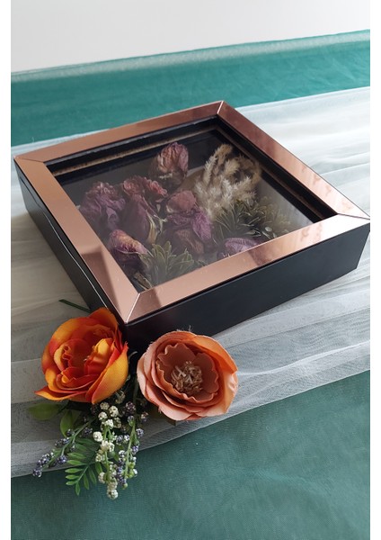 20X20X5 cm Siyah-Rose Anı Çerçevesi! Yeni Moda Çiçek Anı Çerçevesi! fiyatları