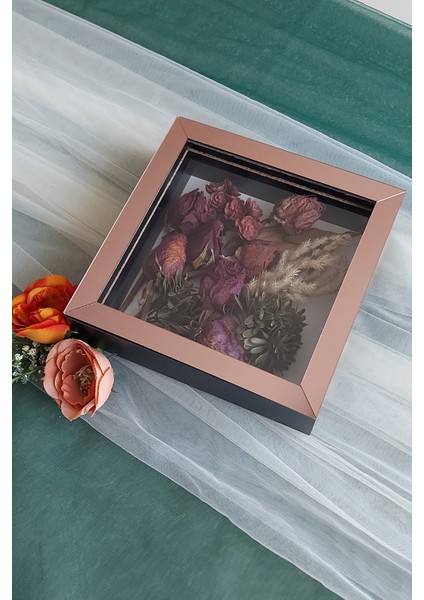 20X20X5 cm Siyah-Rose Anı Çerçevesi! Yeni Moda Çiçek Anı Çerçevesi! fırsatları