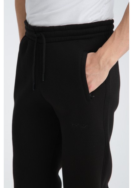 Erkek Siyah 3 Iplik Rahat Kesim Paça Lastikli Kışlık Eşofman Altı indirimleri