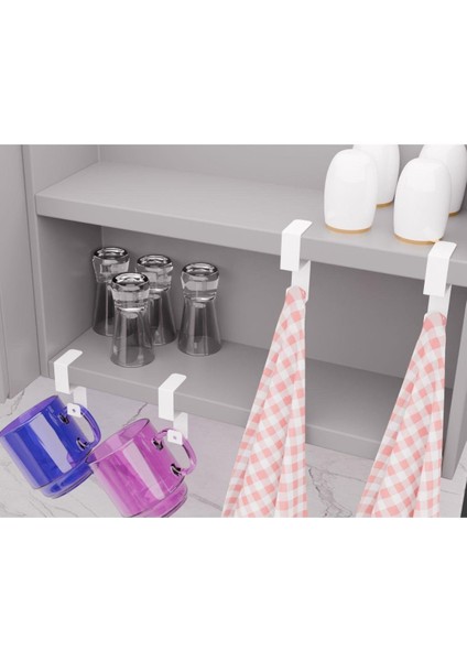 Beyaz Metal Yapışkanlı 4lü Askılık Yapışkanlı Kanca Mutfak Banyo Havluluk ve Organizer MT108B fiyatları