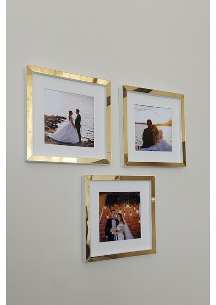 20 x 20 cm Sök-Tak Kare Çerçeve! Beyaz-Gold