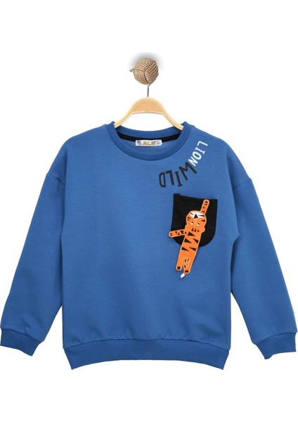Kaplan Nakışlı Çocuk Sweat Indigo - 225502.1576.