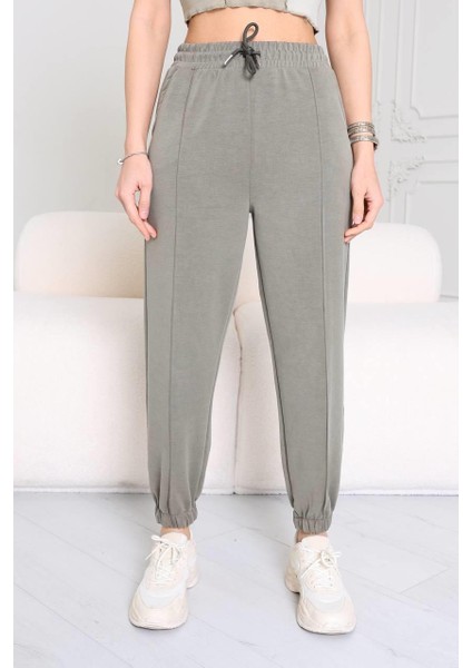 Yeşil Önden Dikişli Jogger Pantalon