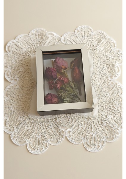 15 x 20 x 5 cm Siyah-Gümüş Anı Çerçevesi! Yeni Moda Çiçek Anı Çerçevesi!