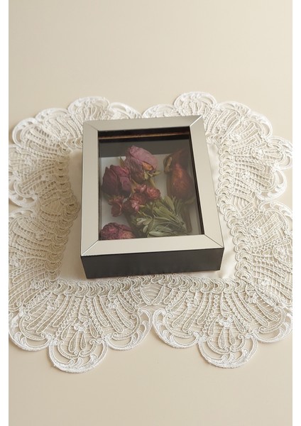 15 x 20 x 5 cm Siyah-Gümüş Anı Çerçevesi! Yeni Moda Çiçek Anı Çerçevesi!