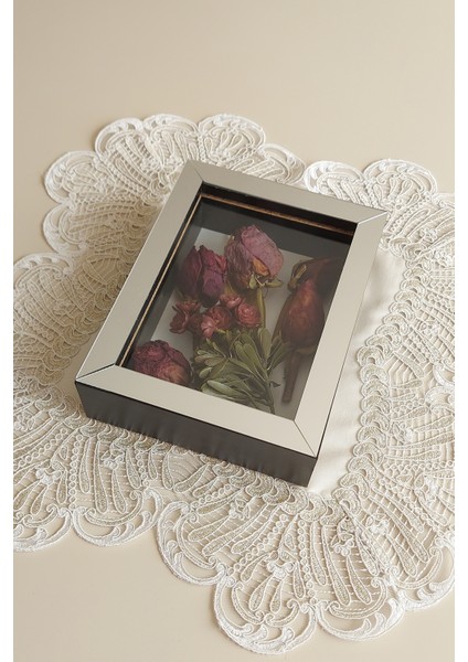 15 x 20 x 5 cm Siyah-Gümüş Anı Çerçevesi! Yeni Moda Çiçek Anı Çerçevesi!