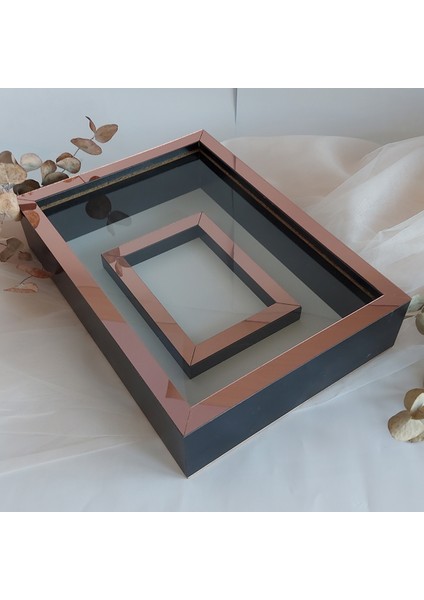 25 x 35 cm Yarı Kaplama Siyah-Rose Anı Çerçevesi! Yeni Moda Çiçek Anı Çerçevesi!