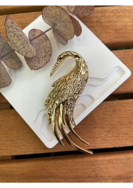 Gold Flamingo Broş