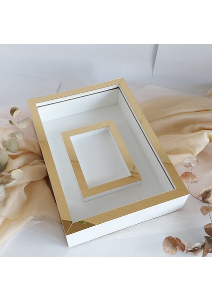 25 x 35 cm Yarı Kaplama Beyaz-Gold Anı Çerçevesi! Yeni Moda Çiçek Anı Çerçevesi! modelleri