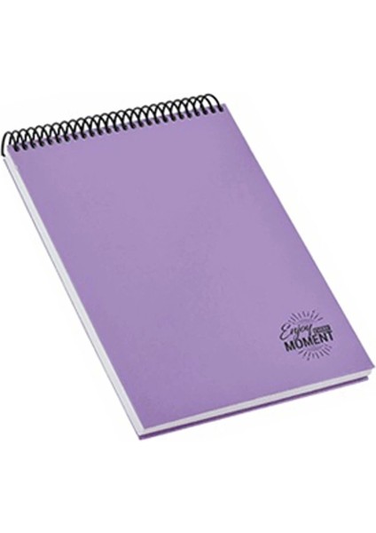 Trend Pastel Lila Spiralli Sert Kapak 17 x 24 cm 120 Yaprak Çizgili Not Defteri