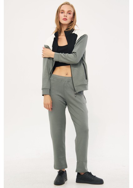 Kadın Limon Küfü Yarım Balıkçı Yaka Boydan Fermuarlı Modal Scuba Eşofman Takım EDY5543LK fiyatları