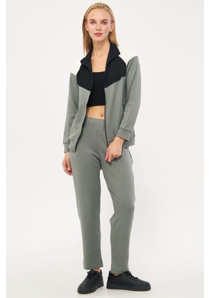 Kadın Limon Küfü Yarım Balıkçı Yaka Boydan Fermuarlı Modal Scuba Eşofman Takım EDY5543LK fırsatları