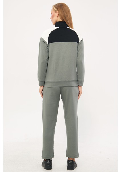 Kadın Limon Küfü Yarım Balıkçı Yaka Boydan Fermuarlı Modal Scuba Eşofman Takım EDY5543LK indirimleri