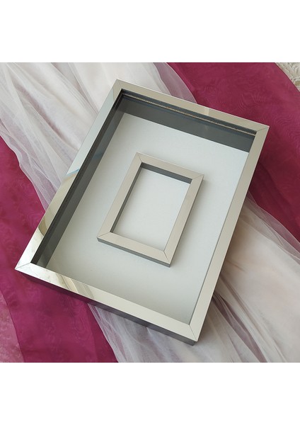 30 x 40 cm Yarı Kaplama Siyah-Gümüş Anı Çerçevesi! Yeni Moda Çiçek Anı Çerçevesi! modelleri