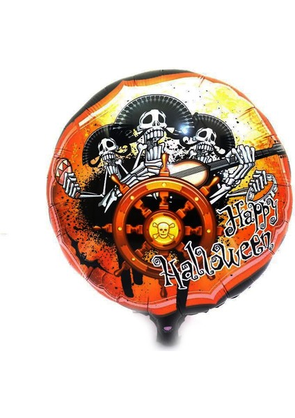 Kuru Kafalı Korsanlar Halloween Şekilli Folyo Balon 45 cm - Lisinya