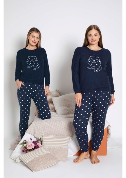 Kadın Bisiklet Yaka Düğmesiz Kışlık Termal Cepli Bilek Manşetli Jogger Uzun Kol Pijama Takımı fiyatları