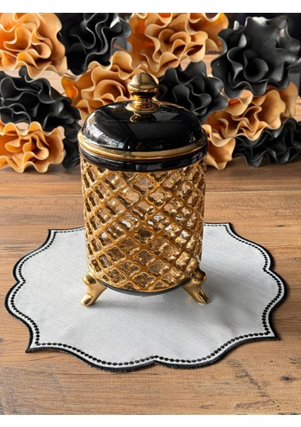 Vakum Kapaklı 3'lü Kavanoz Seti Siyah Gold modelleri
