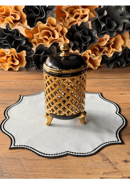 Vakum Kapaklı 3'lü Kavanoz Seti Siyah Gold fırsatları