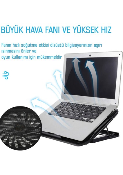 2 Li Netbook Soğutucu Kaliteli Vekadmeli-Işıklı ve Hafif Tasatım