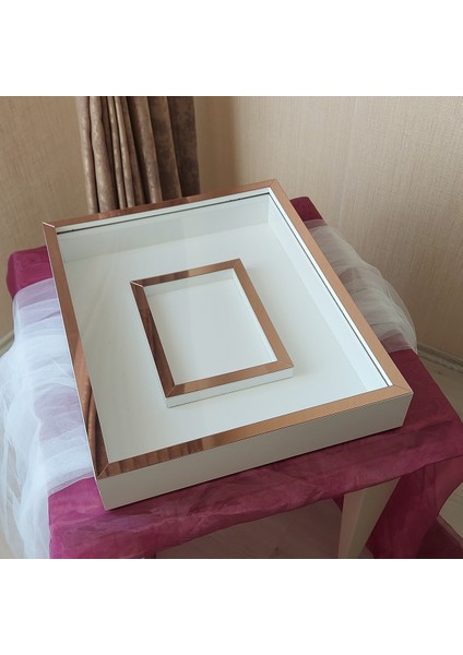 40 x 50 cm Yarı Kaplama Beyaz-Rose Anı Çerçevesi! Yeni Moda Çiçek Anı Çerçevesi! fiyatları