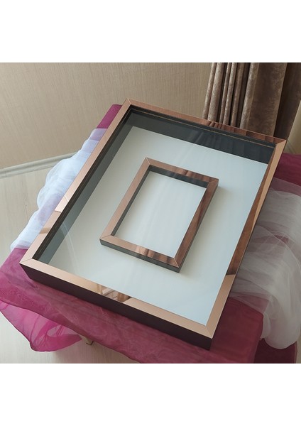 40 x 50 cm Yarı Kaplama Siyah-Rose Anı Çerçevesi! Yeni Moda Çiçek Anı Çerçevesi!