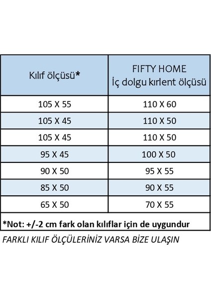 4lü Büyük Sırt Kırlent Iç Dolgu - 7 Farklı Ebat - Koltuk Sırt Kırlenti