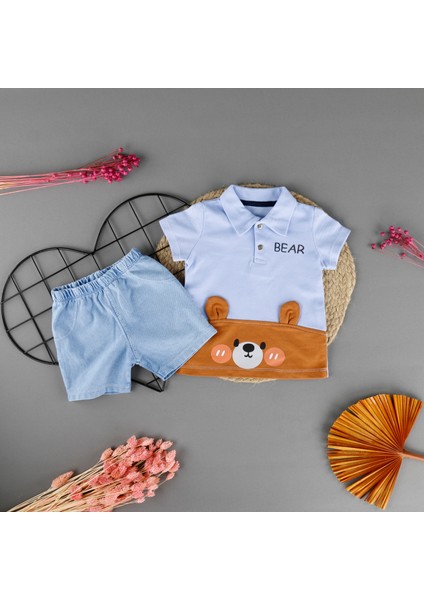 Kulaklı Bear Detaylı 2'li Erkek Takım