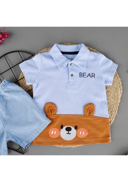 Kulaklı Bear Detaylı 2'li Erkek Takım