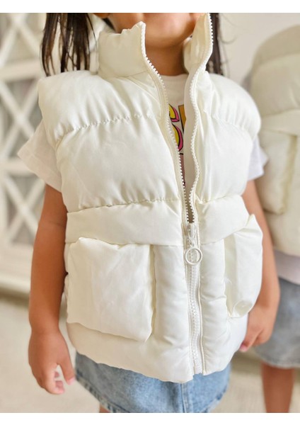 Düz Cepli Şişme Yelek Unisex Bebek Çocuk