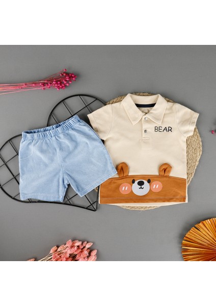 Kulaklı Bear Detaylı 2'li Erkek Takım