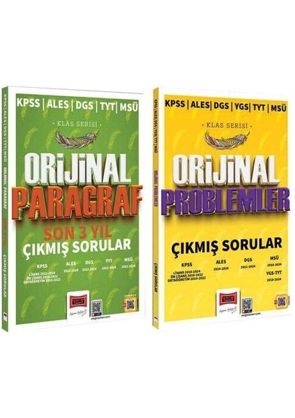 2025 KPSS ALES DGS TYT MSÜ Paragraf - Problemler Orijinal Çıkmış Sorular Son 3 Yıl 2'li Set