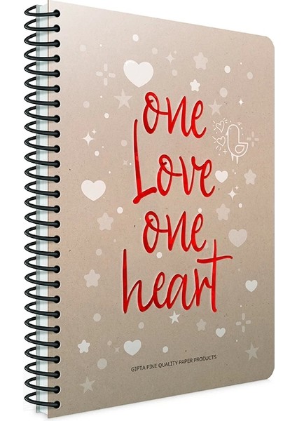 Love Book Spiralli Karton Kapak 17X24 80 Yp Çizgili Defter