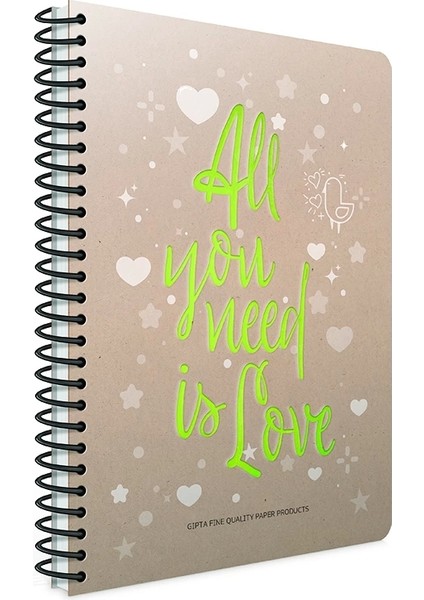 Love Book Spiralli Karton Kapak 17X24 80 Yp Çizgili Defter fiyatları