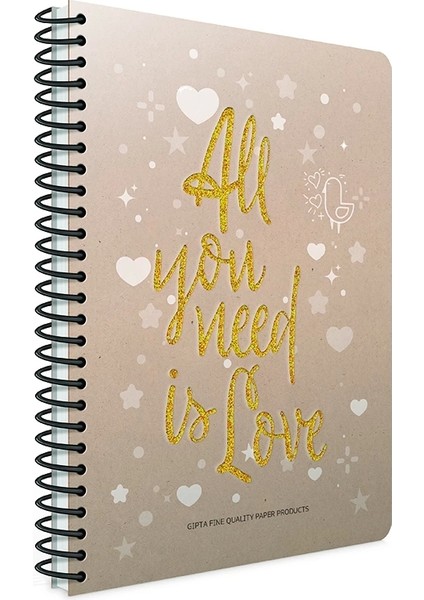 Love Book Spiralli Karton Kapak 17X24 80 Yp Çizgili Defter fırsatları