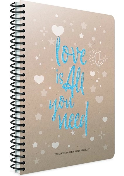 Love Book Spiralli Karton Kapak 17X24 80 Yp Çizgili Defter indirimleri