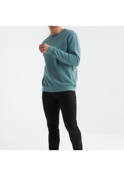 Basic Erkek Sweatshirt - Kompakt Kumaş, Uzun Kollu, Yumuşak ve Rahat - Gri (Günlük ve Casual Giyim Için) fiyatları