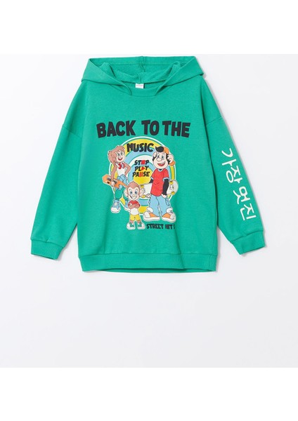 Lcw Kids Kapüşonlu Nastoljik Maymun Baskılı Erkek Bebek Sweatshirt