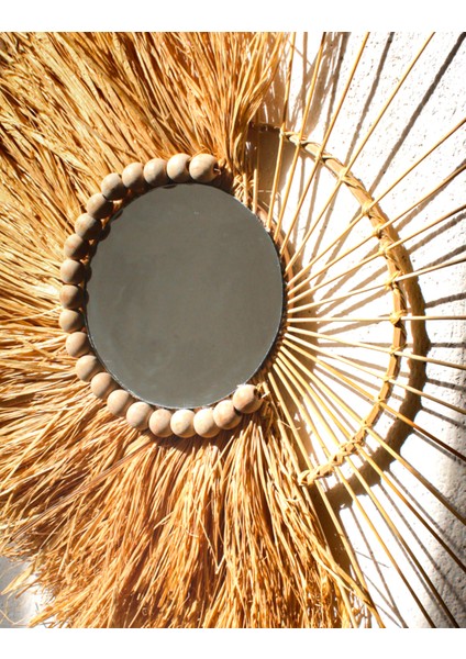 El Yapımı Yuvarlak Bohem Dekoratif Duvar Aynası fiyatları