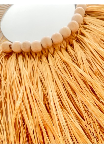 El Yapımı Yuvarlak Bohem Dekoratif Duvar Aynası modelleri