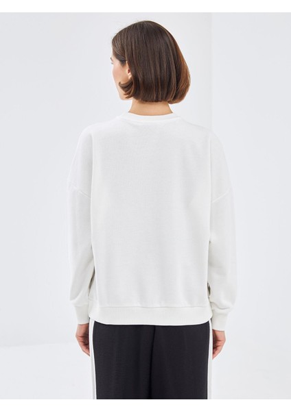 Lcw Vision Bisiklet Yaka Baskılı Oversize Kadın Sweatshirt fırsatları