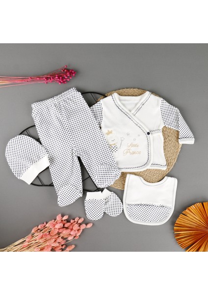 Pamuklu Yenidoğan Puantiye Detaylı 5'li Bebek Zıbın