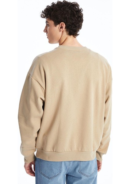 Xsıde Bisiklet Yaka Uzun Kollu Baskılı Erkek Sweatshirt